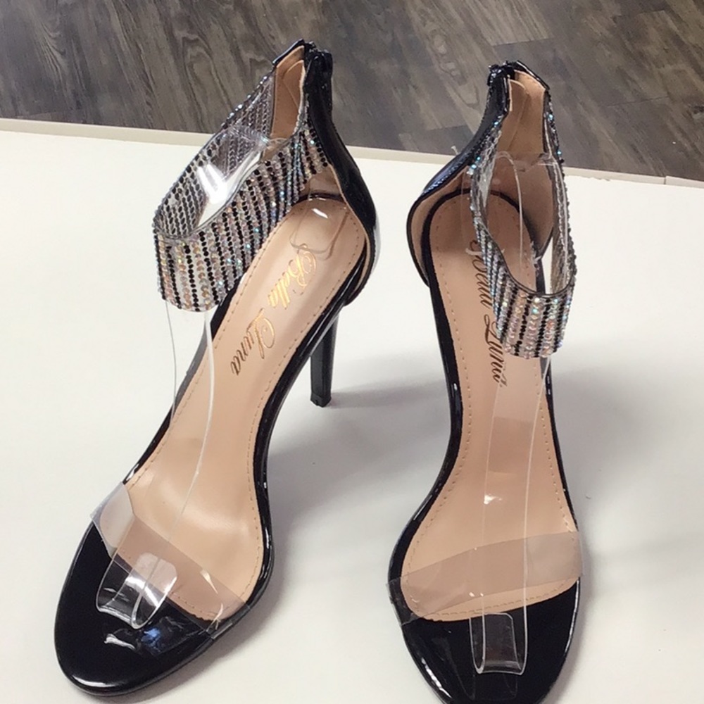 Bella Luna Black Rhinestone Formal Dress Shoes